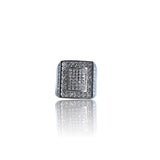 Big Daddy Iced Pave Square Silver Ring