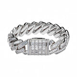 Big Daddy 12mm Iced Out Silver Cuban Baguette Bracelet