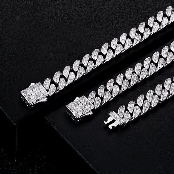 Big Daddy 8mm Iced Out Silver Cuban Link Bracelet