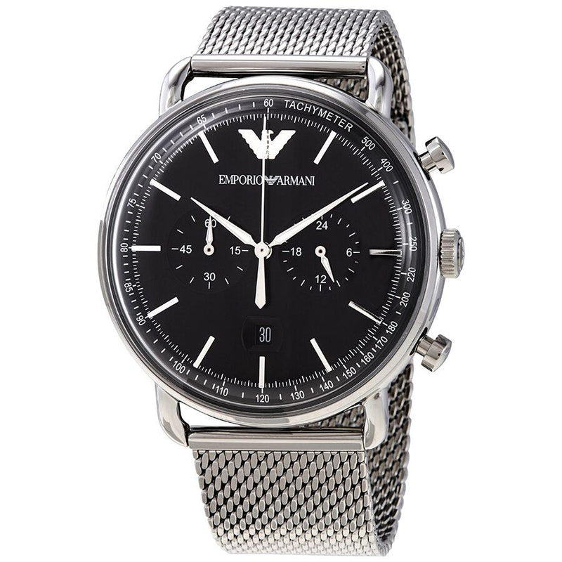 Armani Aviator Chronograph Quartz Black Dial Men's Watch #AR11104 - Watches of Australia