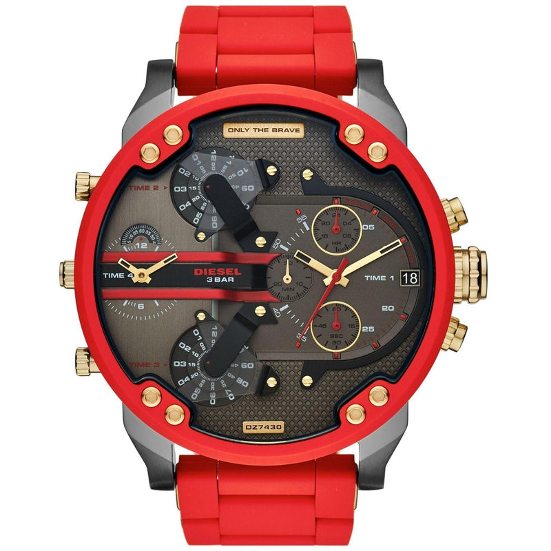 Diesel Mr Daddy 2.0 Two-Hand Red Stainless Steel Watch DZ7430