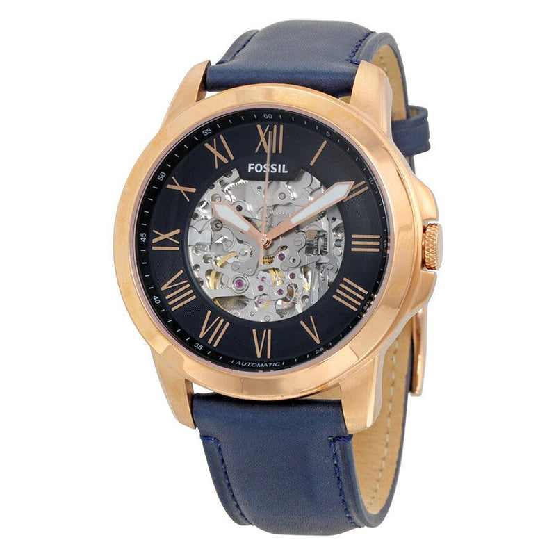 Fossil Grant Automatic Navy Blue Skeleton Dial Men's Watch ME3102 - Watches of Australia