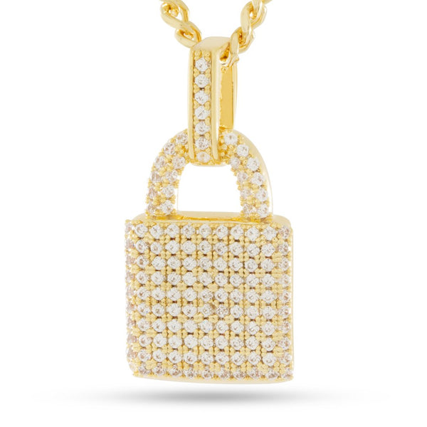Big Daddy Iced Out Gold Lock Pendant
