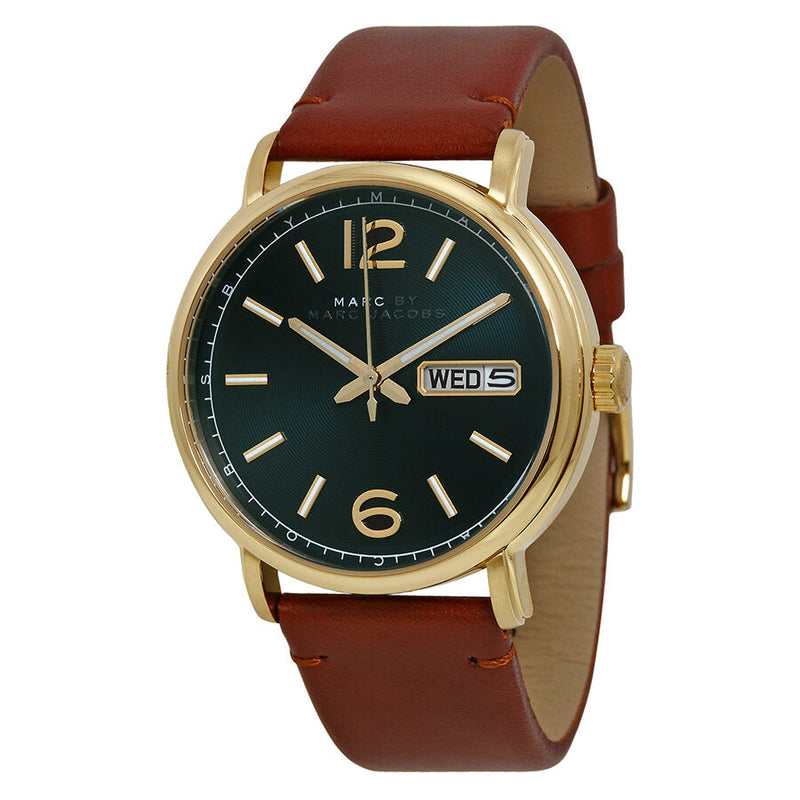 Marc by Marc Jacobs Fergus Green Dial Brown Leather Men's Watch MBM5077 - Watches of Australia