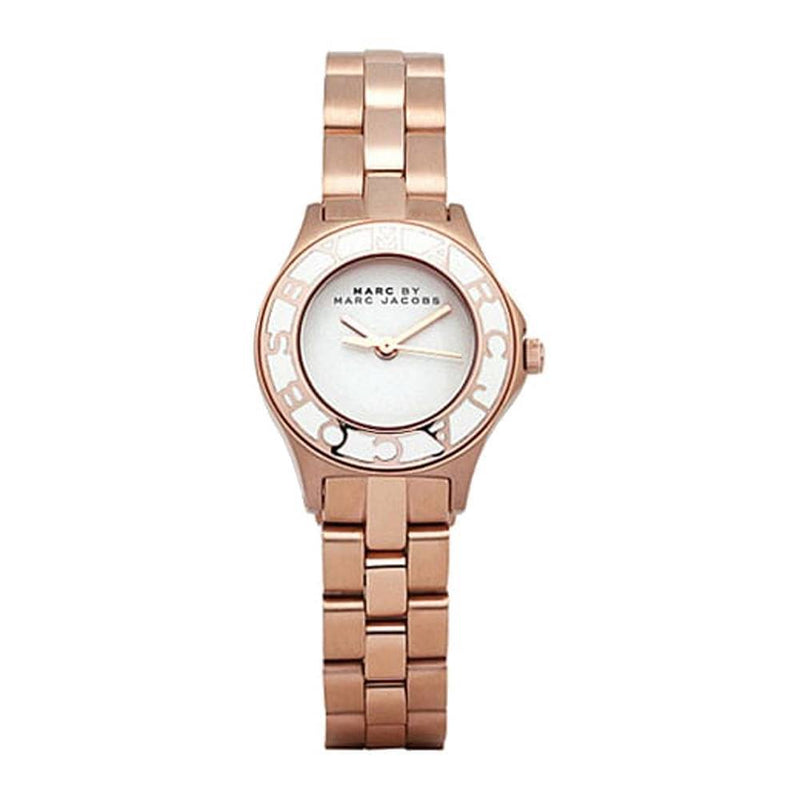 MARC JACOBS SMALL BLADE SILVER WOMENS’ ROSE GOLD LOGO WATCH  MBM3076 - Watches of Australia