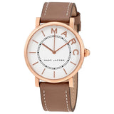 Marc Jacobs Roxy Silver Dial Ladies Cement Leather Watch MJ1533 - Watches of Australia