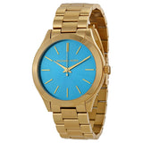 Michael Kors Runway Blue Dial Gold Tone Stainless Steel Ladies Watch MK3265 - Watches of Australia