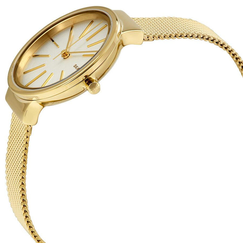 Skagen Ancher White Dial Ladies Gold Tone Mesh Watch SKW2477 - Watches of Australia #2